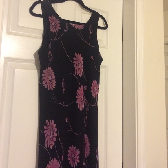 Black and purple maxi dress with scarf - Picture 3 of 4