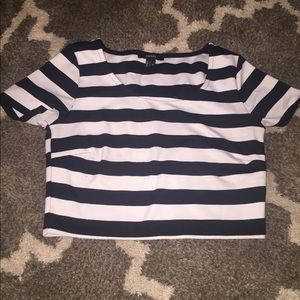 Black & white striped crop top