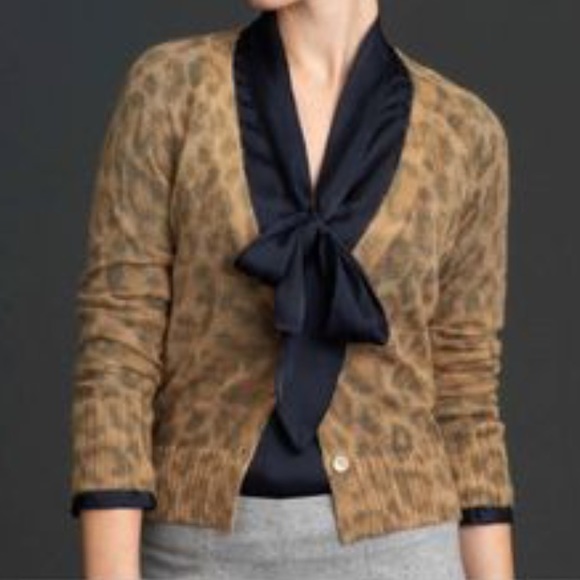 BR Mad Men Leopard Cardigan