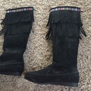 Black fringe boots - never worn