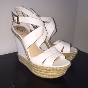 Vince Camuto - Marcela White & Jute Wedge Platform