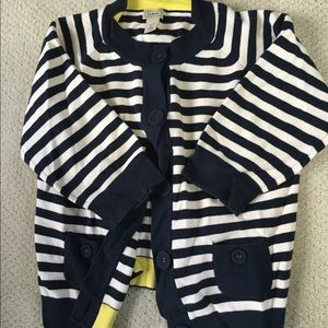 L.L. Bean Navy Striped Cardigan