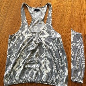 Grey and White Aztec Print Tank Top// American E