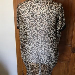 Sheer Cheetah Back Blouse