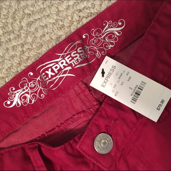Express red denim size 2 - Picture 2 of 2