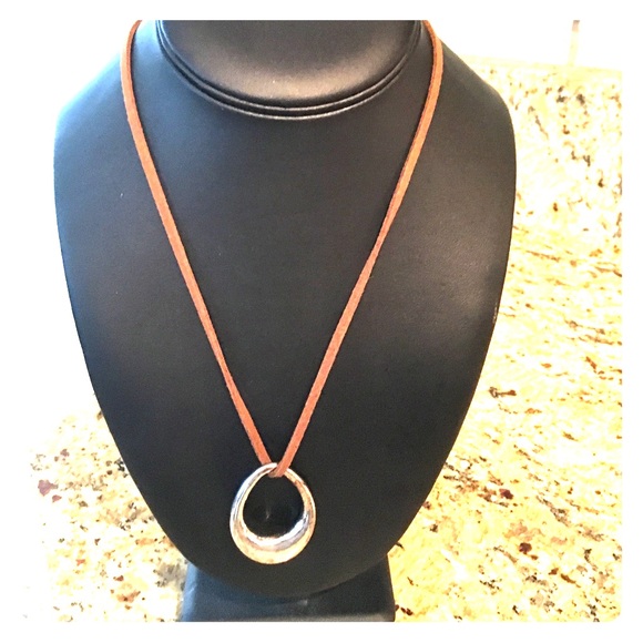 Leather strap necklace