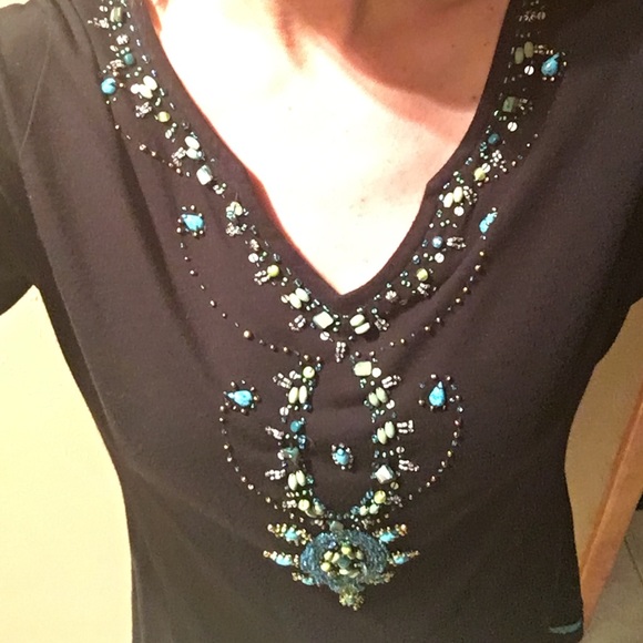 sale Krista LEE dress. Black w/ beading - Picture 2 of 3