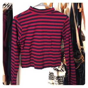 Long sleeve turtle neck crop top