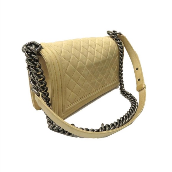 Cream Chanel Quilted Leboy Handbag - Picture 7 of 8