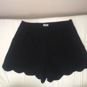 Tobi black high waisted scalloped shorts