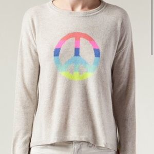 Autumn cashmere Sweaters - Autumn cashmere gray rainbow peace sweater Autumn cashmere Sweaters - Autumn cashmere gray rainbow peace sweater