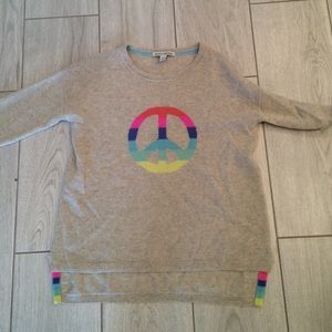 Autumn cashmere Sweaters - Autumn cashmere gray rainbow peace sweater Autumn cashmere Sweaters - Autumn cashmere gray rainbow peace sweater