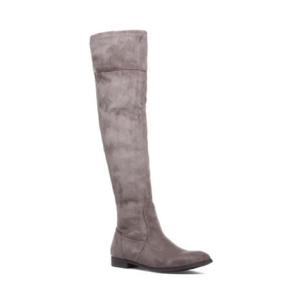Faux Suede Over The Knee Boots