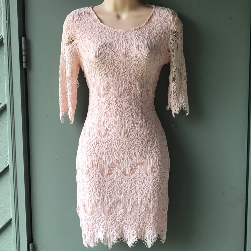 Sexy Pale Pink Lace Mini Dress - Worn Once - Picture 5 of 8