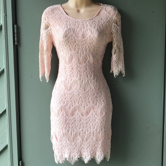 Sexy Pale Pink Lace Mini Dress - Worn Once - Picture 5 of 8