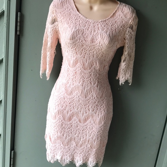 Sexy Pale Pink Lace Mini Dress - Worn Once - Picture 7 of 8
