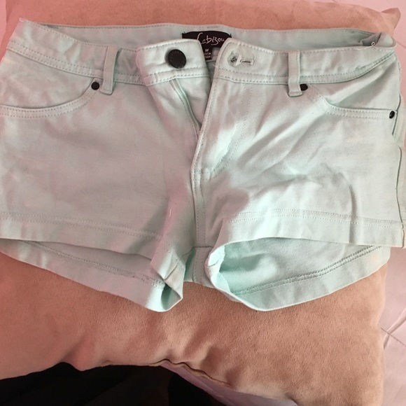 Adorable stretchy mint green/blue shorts