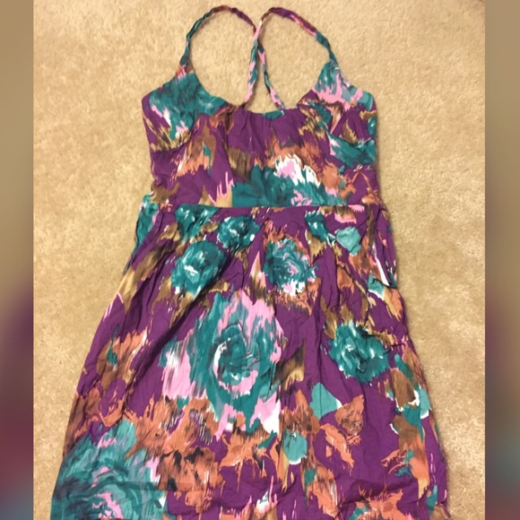 Pretty purple and green floral dress - Picture 2 of 4