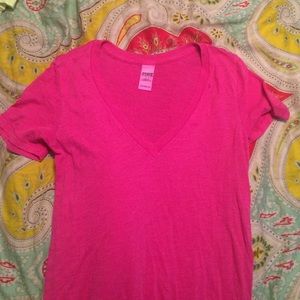PINK short sleeve v-neck