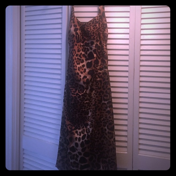 Satin leopard print dress size 6