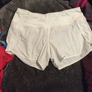 Lululemon run speed 4 way white shorts