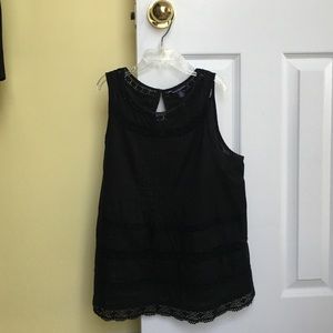 Black top with lace cut outs