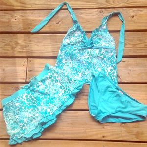 Blue cheetah print kids swimsuit💙