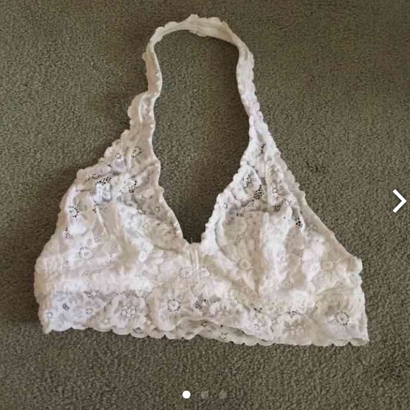 Aerie white lace halter bralette