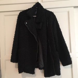 Hollister black fuzzy jacket