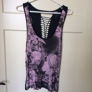 Floral skull tank