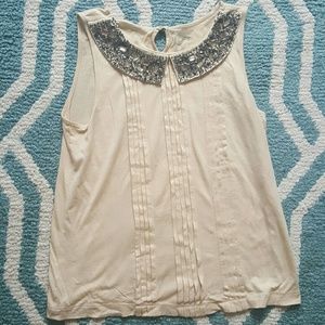 Loft shirt with jeweled collar