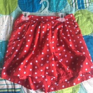 red polka dot shorts