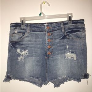 Button-Up High Waisted Jean Shorts