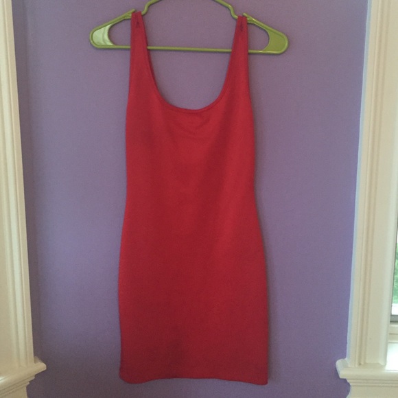 Red mini dress