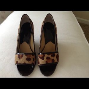 Micheal Kors- calf hair animal print wedges