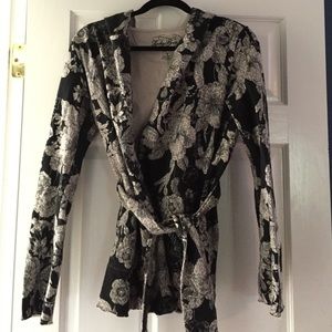 Lucky brand 100% cotton belted jacket with hood