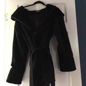 Black wool size small ladies winter coat