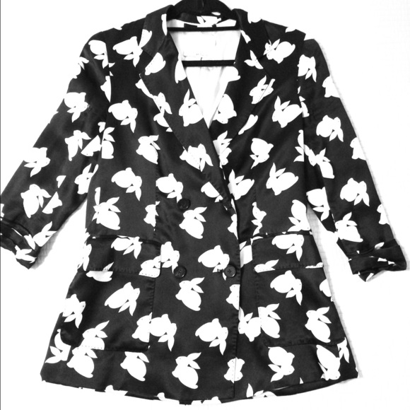3.1 Phillip Lim Bunny Print Satin Blazer