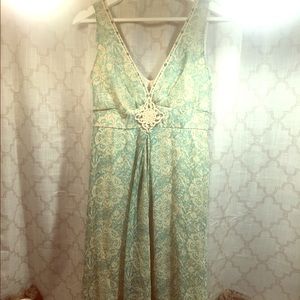 One women's v-neck dress