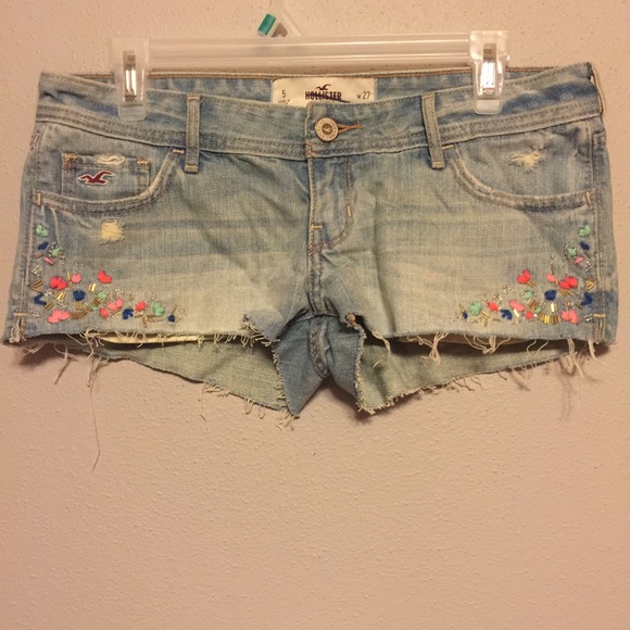 Embellished Hollister Jean Shorts - Picture 1 of 3