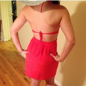 Ya los Angeles cut out dress coral