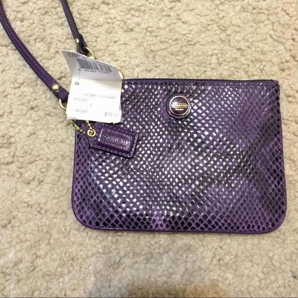 NWT Coach Snake Print Wristlet