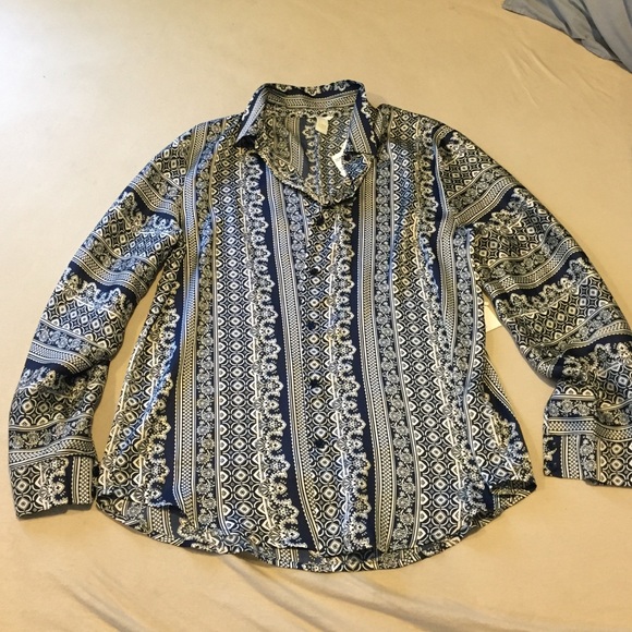 Silk button down blouse