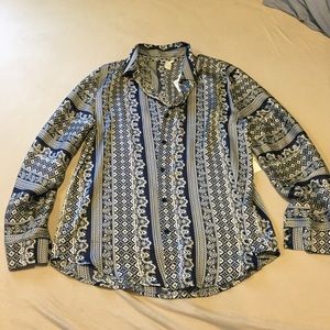 Silk button down blouse