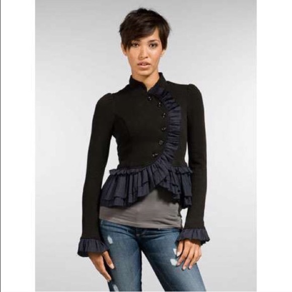 Free People Jackets & Blazers - Free People Military Ruffle Jacket