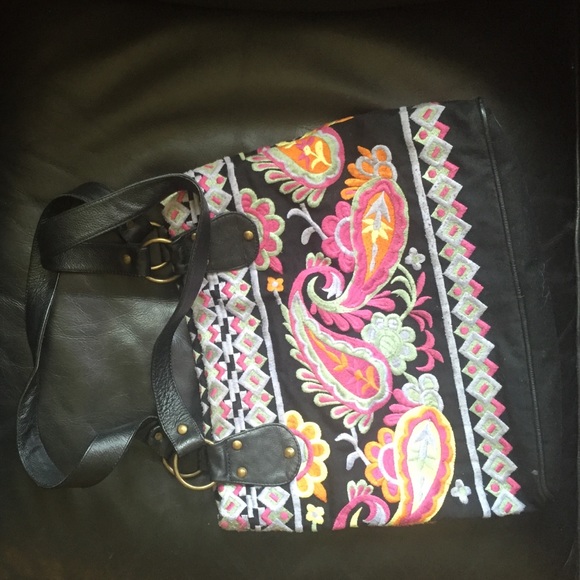 Anthropologie "Nest" Embroidered Handbag