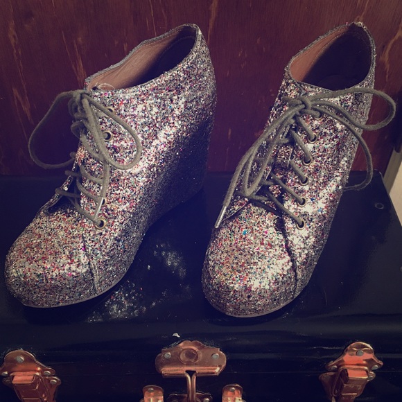 Jeffrey Campbell Glitter Wedge - NYE READY 🎉🍾 - Picture 1 of 4