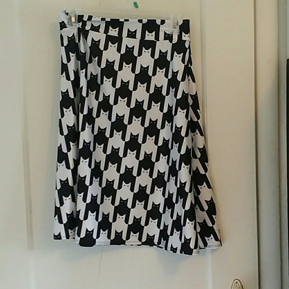 Cat print midi skirt