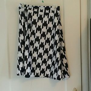 Cat print midi skirt