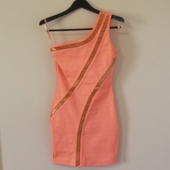 Arden B Coral Bodycon Dress